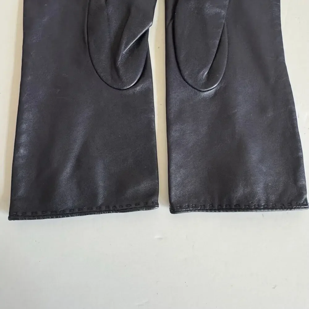 Nordstrom Leather Gloves Dark Navy Blue | Size: 7.5 Women's